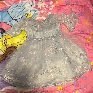Amazon Kids Formal Dress in Silver and White